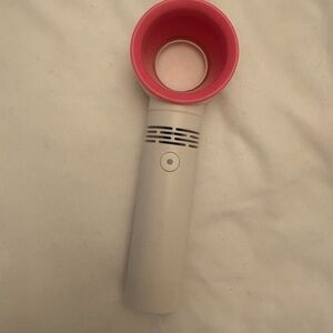 Pink and White Portable Fan